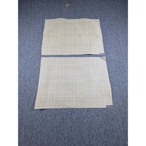 Chilewich Other - Chilewich Bamboo Woven Placemats Blue Cream Rectangular Set of 2 Table Mats